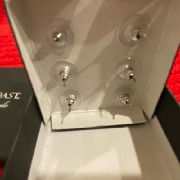 BIN 3 prs SILVER-tone AMETHYST Clear RUBY CZ Flower STUDS * Giftable * Thick - Picture 8 of 8